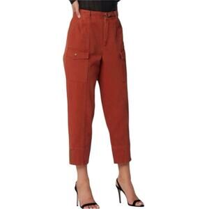 Joie HADIYA Cargo Cropped Pants Barrel Leg Arabian Spice Size 8